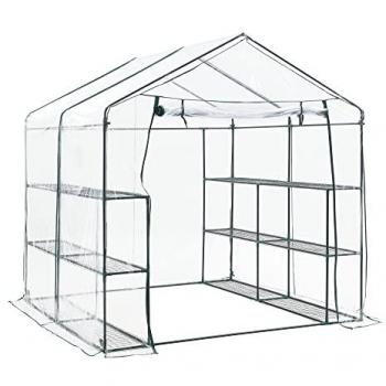 Invernadero de jardín Grünau acero PVC 200x200x220 cm transparente