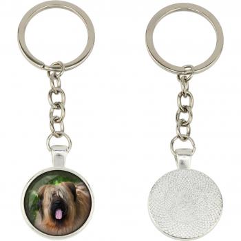 Briard Berger de Brie – Porte‑clés personnalisable, boîte photo, pendaison argentée Art‑Dog
