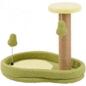 COSTWAY Kratzbaum 50 × 35 × 42 cm – Katzenbett, Federspielzeug, Avocado‑Grün