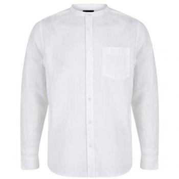 Tokyo Laundry Men's White Linen Long Sleeve Shirt, Size Small