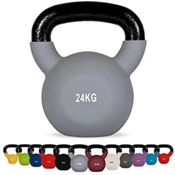 MSPORTS Kugelhantel 24 kg Neopren inkl. Übungsposter