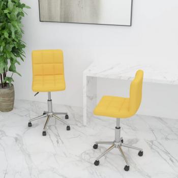 Set di Sedie da Pranzo Girevoli 2 pz Giallo Senape