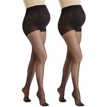 2× Black Maternity Velvet Tights