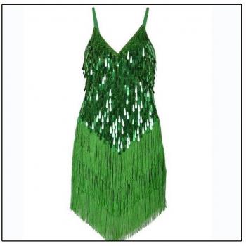 Vestido de salsa con flecos para mujer