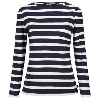 Femme Regatta T‑shirt Marine Rayé – Taille 44