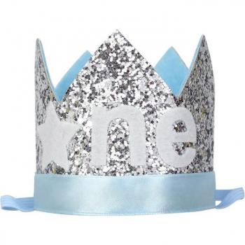 Sombrero de Pastel de Primera Gota Azul Plateado