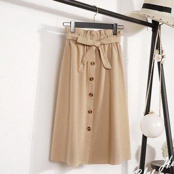 High Waist Button Skirt for Women
