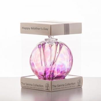 Spirit Ball 10cm in Pink & Purple Sienna Glass for Mom