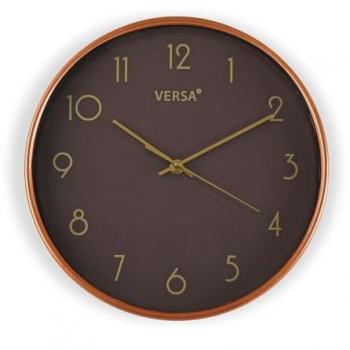 Reloj de Pared Redondo Marrón 30 cm Plástico