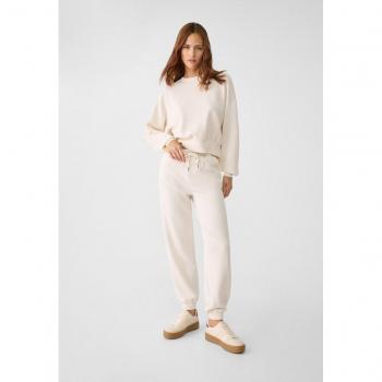 Pantaloni jogger al tatto morbido Ecru XS