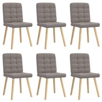 VidaXL Esszimmerstuhl 6 Stück Taupe Stoff