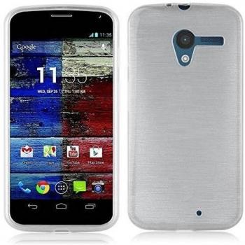 Cover Cadorabo Moto X Argento con Design Flessibile