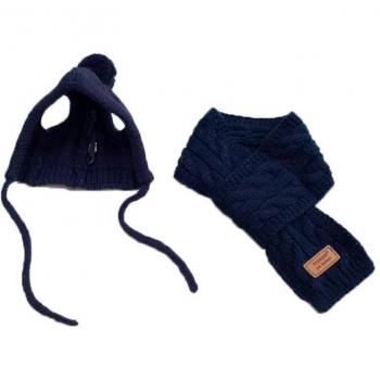 Paquete Festivo de Lujo Canino: Gorro, Bufanda y Cuello en Punto