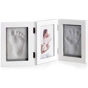 Jané Cornice Foto Impronta Mano Piede Include Pasta Da Modellare, Asciugato In 24 Ore, Bianco, 2 x 21 x 70 cm