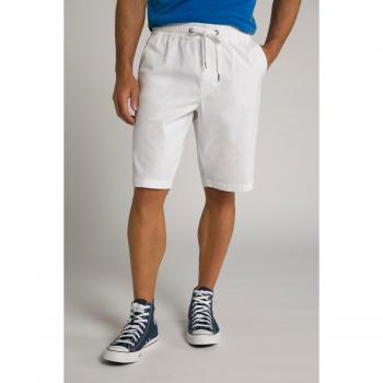 Bermuda Uomo 4XL in Cotone Bianco con FLEXNAMIC® e Cintura Elastica