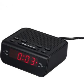 Digitaler FM Radiowecker mit zwei Alarmsignalen, Schlaftimer und roter LED-Zeitanzeige SZ
