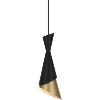 Pendente Sospeso Malia 1 Luce E27 Nero e Oro
