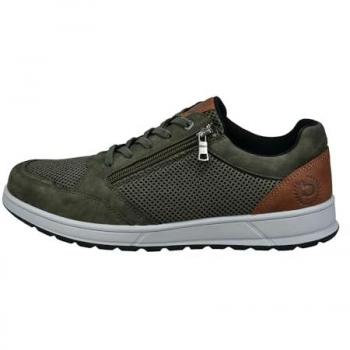 Bugatti Casual Sneaker mit Reißverschluss und strapazierfähiger Laufsohle in Dunkelgrün, Größe 42