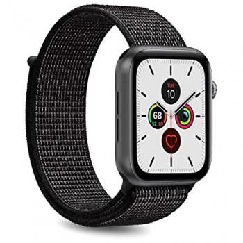 Correa Deportiva de Nylon Negra para Apple Watch 42/44 mm