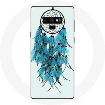 Coque Samsung Galaxy Note 9 avec Design Attrape Rêve Bleu et Fond Clair