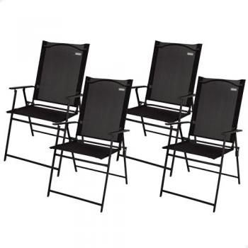 Set de 4 Sillas Plegables de Jardín con Reposabrazos Slim