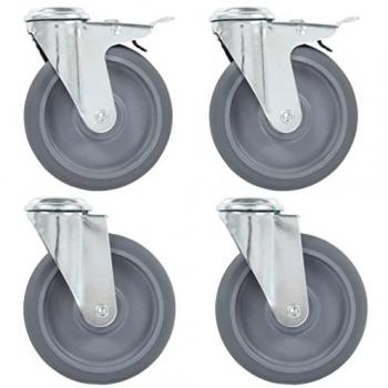 VidaXL 12 Lenkrollen mit Rückloch 125 mm für Möbel