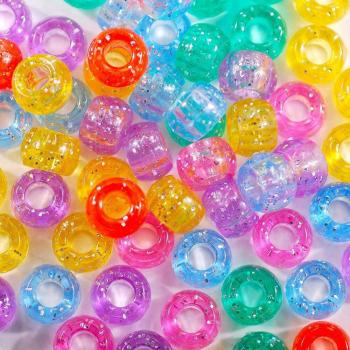 8mm Big Hole Acrylic Crystal Round Spacer Beads 200Pcs for DIY Jewelry