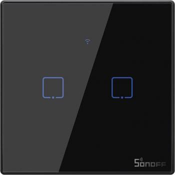 Interruptor Táctil Wifi SONOFF T3 UE TX Negro, Control de Luz Inteligente con APP y Voz, Compatible con Alexa
