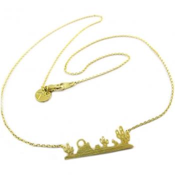7bis Collier 'Cactus' en métal argenté