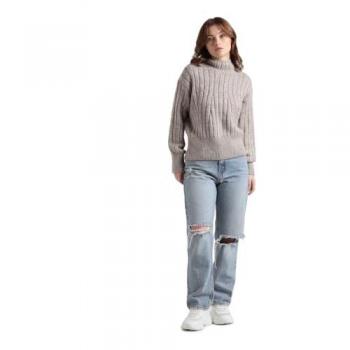 ONLY Agnes Rundhalspullover Braun