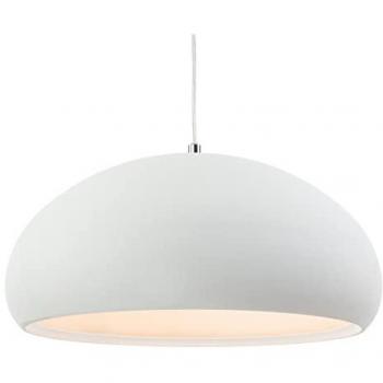 Firstlight Lighting Costa 40cm Pendant Light with Dome Shade in Rough Sand and White