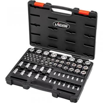 Kit de douilles Vigor 1/4, 3/8, 1/2 pouces