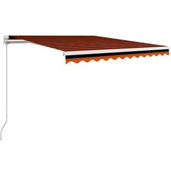 VidaXL 350x250 cm Orange and Brown Manual Awning