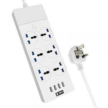 IBlockCube 8 Way Surge Protector with 4 USB Charging Slots