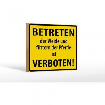 Weide-Alarm: 18 × 12 cm Holz-Warnschild „Betreten verboten“ – Einzelpreis