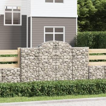 Gabions archés en fer galvanisé – 6 paniers, 200x50x120/140 cm