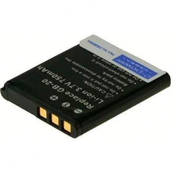 2‑Power DBI9928A 3.7 V 750 mAh Rechargeable Battery, GE GB‑20 Compatible – Black