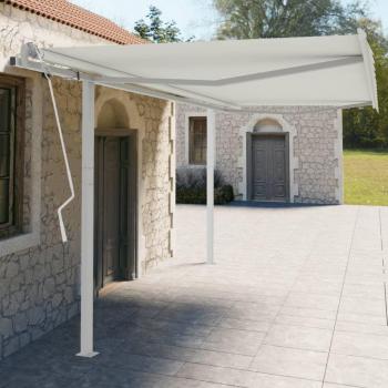 Poteaux de rechange pour auvent, blancs, 450 × 245 cm – ensemble en métal