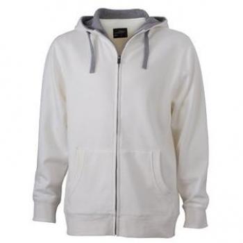James & Nicholson Lifestyle Full Zip Sweat Jacket – Grey/Off-White – XXL