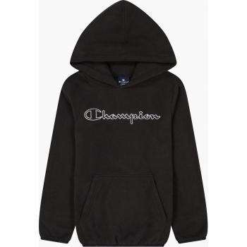 Sudadera Fleece Champion Negra con Logo Grande para Niños