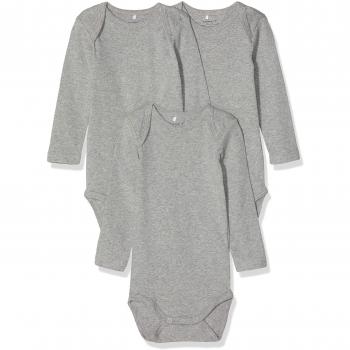 NAME IT Nbnbody 3p LS Solid Noos Polaina, Gris, Talla 74