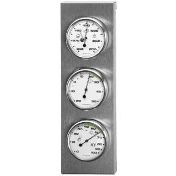 Stazione meteo Sunartis 3-4013 THB197 con barometro, igrometro e termometro in acciaio inox