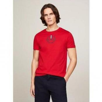 Tommy Hilfiger T-Shirt Global Stripe MW0MW34388 Rot Regular Fit M Herren