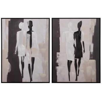 ADDA HOME Set2 Cuadros Siluetas Con Marco Negro 60x4x80 Cm