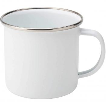Stainless Steel Rim Enamel Mug 13.5oz