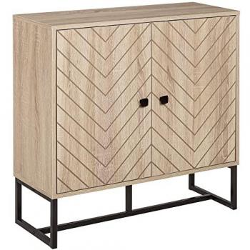 Embossed Arrow Storage Cabinet w/ Adjustable Shelf Metal Frame Handles