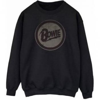 Donna XXL Felpa David Bowie Logo Rondo Nero