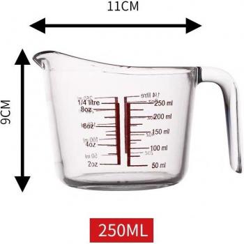 Red Measurement Angled Grip Measuring Cup