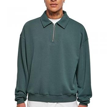 Felpa Verde Bottiglia Con Mezza Zip Urban Classics 4XL