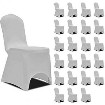 VidaXL Stretch Chair Cover Set, White, 24 Pieces